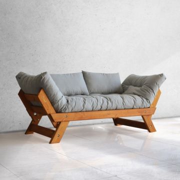 Canapea de gradina cu 2 locuri, Hanah Home, CPT8101-210, Tec / Gri