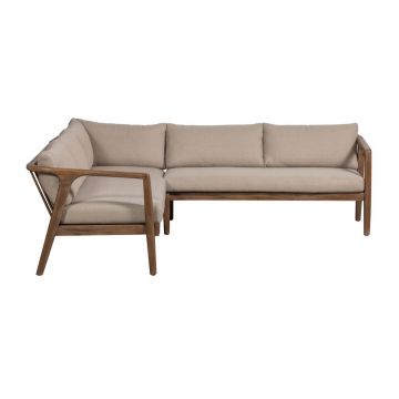 Canapea de grădină maro tapițată (în formă de ”L”) Biam – WOOOD