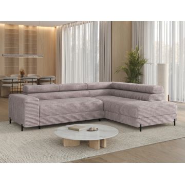 Coltar extensibil dreapta 5 locuri ELTAP, Colesio, 274x200x93 cm, lemn/poliester, gri