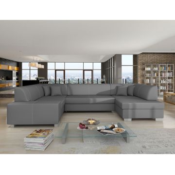 Coltar extensibil dreapta 6 locuri ELTAP, Hv10, Havana, 322x204x72 cm, lemn/poliester, gri inchis