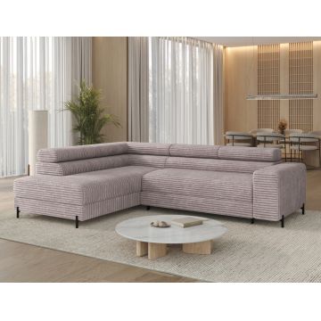 Coltar extensibil stanga 5 locuri ELTAP, Colesio, 274x200x93 cm, lemn/poliester, gri