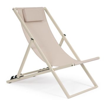Șezlong de grădină bej din metal Taylor – Bizzotto
