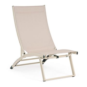Șezlong de grădină bej din metal Taylor – Bizzotto