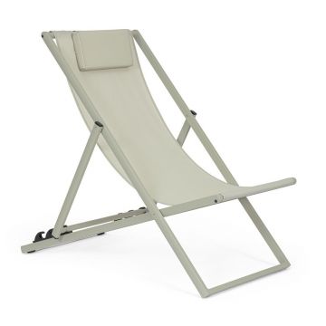 Șezlong de grădină taupe din metal Taylor – Bizzotto