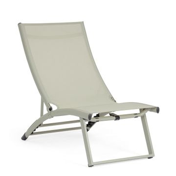 Șezlong de grădină taupe din metal Taylor – Bizzotto