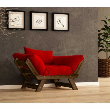 Fotoliu de gradina, Hanah Home, CPT8135-140, Nuc / Roșu