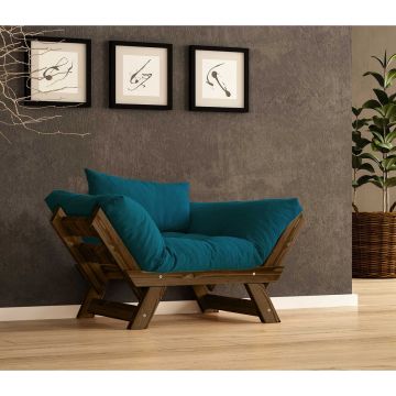 Fotoliu de gradina, Hanah Home, CPT8138-140, Nuc / Verde petrol /