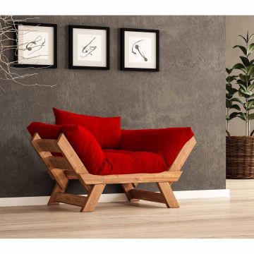 Fotoliu de gradina, Hanah Home, CPT8155-140, Tec / Roșu