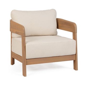 Fotoliu de grădină în culoare naturală din lemn masiv Pablo – Bizzotto