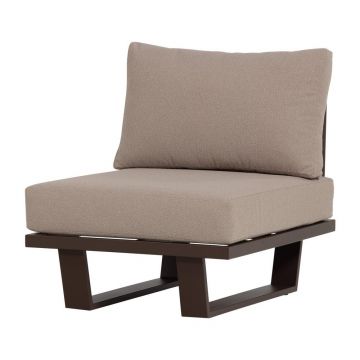 Fotoliu de grădină maro din metal/capitonat Bear – WOOOD