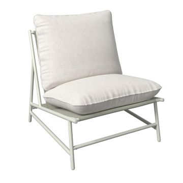 Fotoliu Pentru Lounge in metal, textil gri deschis