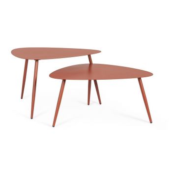 Măsuțe de cafea pentru exterior 2 buc. din oțel 73,5x77,5 cm Yvonne – Bizzotto