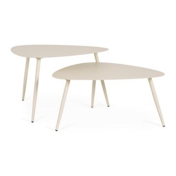 Măsuțe de cafea pentru exterior 2 buc. din oțel 73,5x77,5 cm Yvonne – Bizzotto