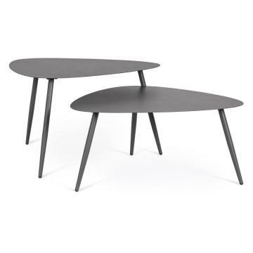 Măsuțe de cafea pentru exterior 2 buc. din oțel 73,5x77,5 cm Yvonne – Bizzotto