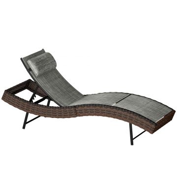 Outsunny chaise longue curbat | Aosom Romania