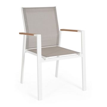 Scaun de grădină alb din metal Heta – Bizzotto