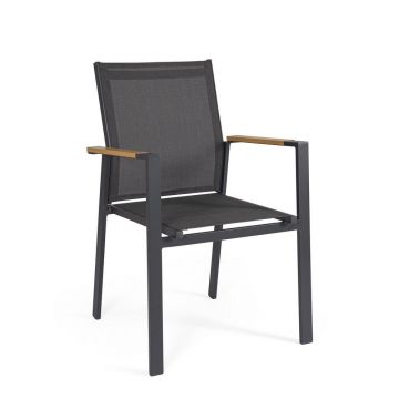 Scaun de grădină gri antracit din metal Heta – Bizzotto