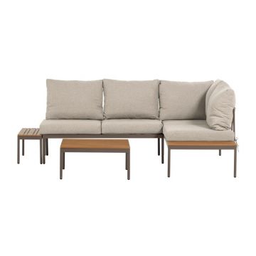 Set mobilier de grădină bej pentru 4 persoane Zaro – WOOOD
