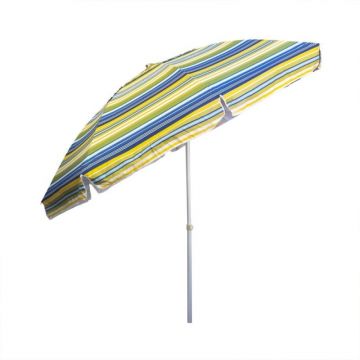 Umbrela Protectie Solara, Diametru 2.4 m, cu Inclinare si Cosulet, Structura Metalica, Verde / Albastru