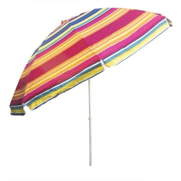 Umbrela Protectie Solara, Diametru 3 m, cu Inclinare si Cosulet, Structura Metalica, Roz / Verde