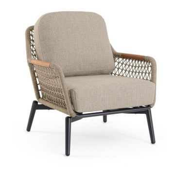 Fotoliu de grădină maro deschis din metal Eulero – Bizzotto