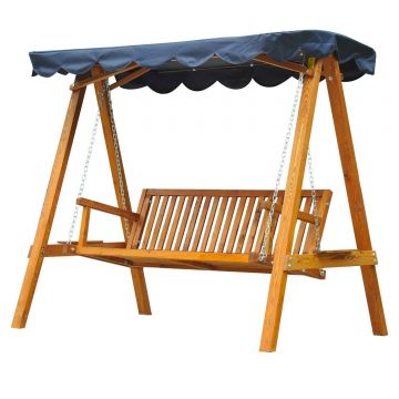 leagan de gradina cu 3 locuri, lemn, 200x130x185 cm