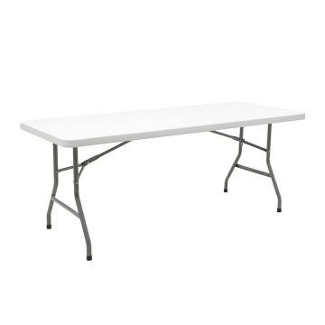 Masa de camping pliabila comerciala Aprilia granit, alb, 183x76x74 cm