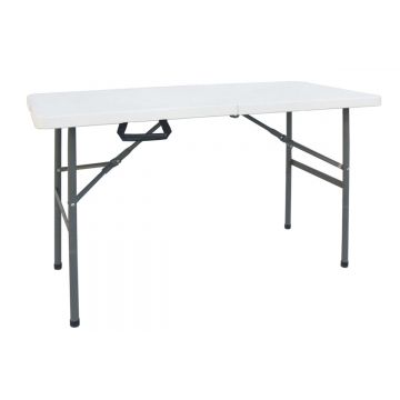 Masa de camping pliabila comerciala Rodeo  cu rama metalica Alb 122x60x74cm