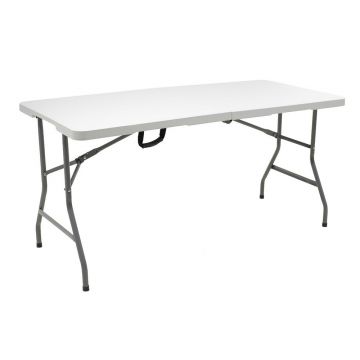 Masa de camping pliabila comerciala Rodeo  rama metalica Alb 152x60x74cm