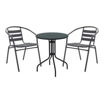 Masa de dining Vergo-Tade metalica neagra D60x70 cm