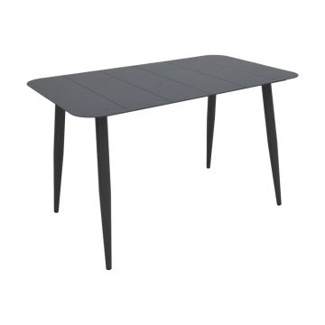 Masă din aluminiu Vista, Aluminiu, Negru, 120x70x72 cm