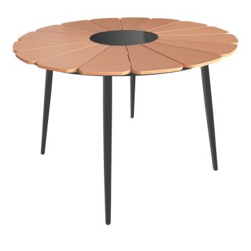 Masa Pinap, Negru-Natural, 110x74 cm