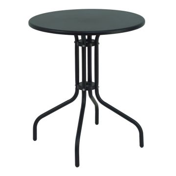 Masa Vergo Gri inchis din metal, D60x70 cm