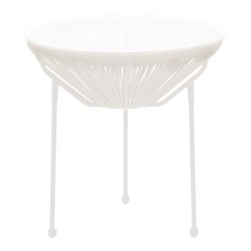 Masuta de cafea de gradina, Acapulco, Alb, 50x50x52 cm