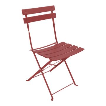 Scaun bistro pliabil, Terracotta, Metal, Multicolor, 42x46x82 cm
