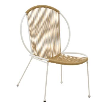Scaun Dapper metal alb- pe Natural, 64x74x76 cm