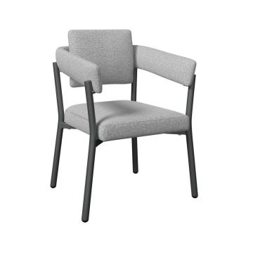 Scaun De Grădină in metal, textil antracit, gri deschis