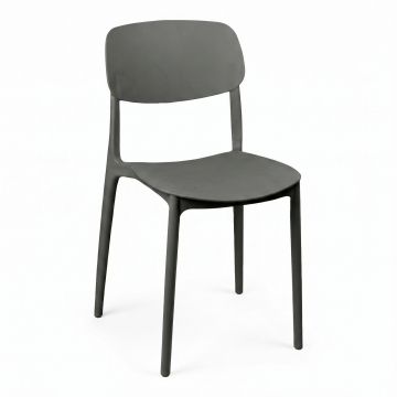 Scaun stivuibil cu functie de economisire a spatiului Berdian, Gri Închis, 38x49x79 cm