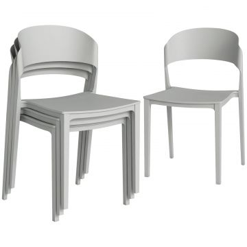Set 4 Scaune Gradina , Stivuibile, Structura pp Potrivite pentru Toate Sezoanele