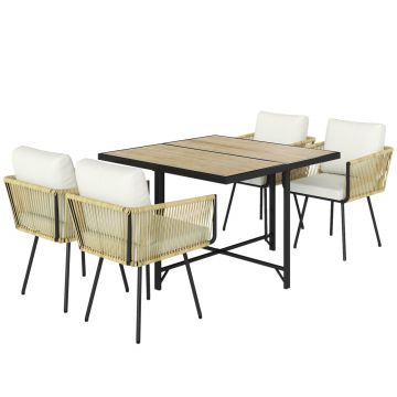 Set de Gradina 5 Piese cu Masa din Lemn-Plastic