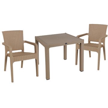 Set de sufragerie Explore-Halcyon set 3 piese, Crem, 90x90x74 cm