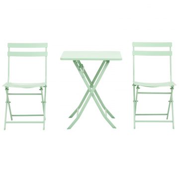 Set Masa si Scaune de Gradina Pliabile din Metal Verde