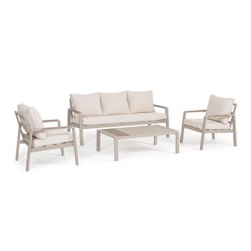 Set mobilier de grădină bej din aluminiu pentru 5 persoane Elna – Bizzotto