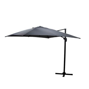 Umbrela de gradina suspendata cu rotatie de 360 de grade Raffaella aluminiu, antracit, 3x3 m