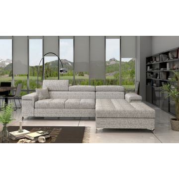 Coltar extensibil dreapta 4 locuri ELTAP, Ric-21, Ricardo, 281x205x88 cm, lemn/poliester, gri
