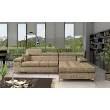 Coltar extensibil dreapta 4 locuri ELTAP, Ric-24, Ricardo, 281x205x88 cm, lemn/poliester, bej