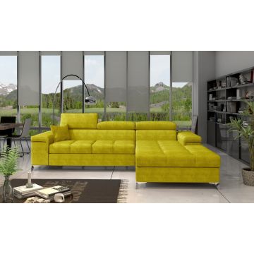 Coltar extensibil dreapta 4 locuri ELTAP, Ric-28, Ricardo, 281x205x88 cm, lemn/poliester, galben
