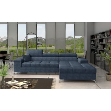 Coltar extensibil dreapta 4 locuri ELTAP, Ric-29, Ricardo, 281x205x88 cm, lemn/poliester, albastru