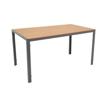 Masa Nares aluminiu alb-plywood Natural 140x80x73 cm, 80x140 cm