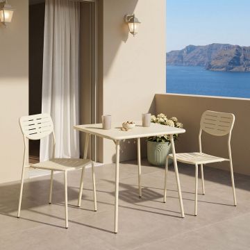 Moraja Deraby I set 3 piese crem metal, 70x70x73 cm